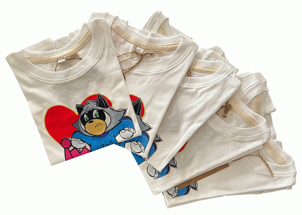 Kids - Shirt "racoon"- white-Copy
